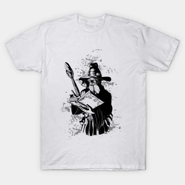 Wizard Black & White T-Shirt by SimonBreeze